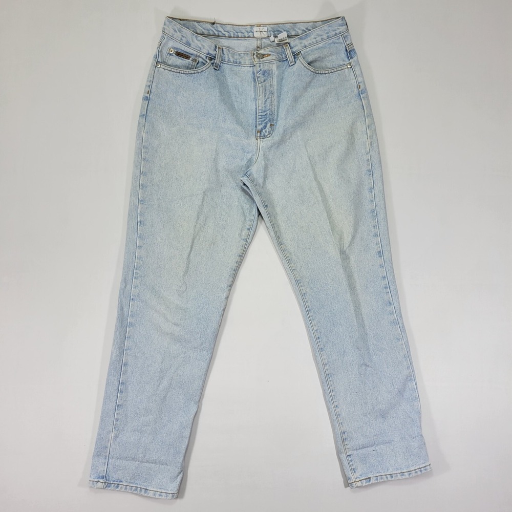 VTG Calvin Klein Women's Denim Blue Jeans Light Wash Blue Easy Fit Size 16 / 32"